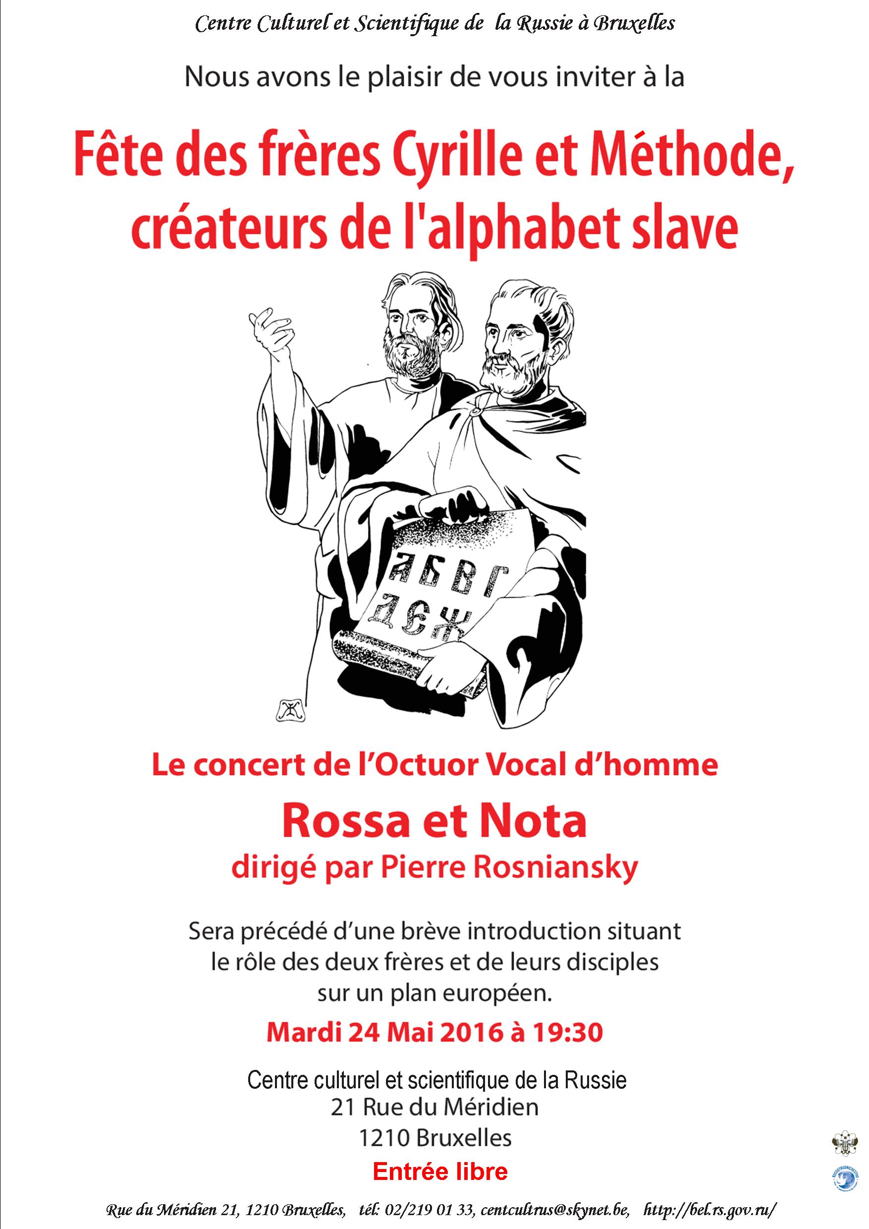 Concert <i>« Rossa i Nota »</i> et fête des frères Cyrille et Méthode.